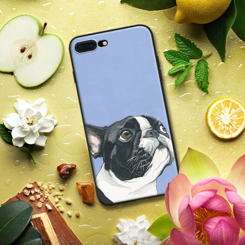 

Cute French bulldog Dog Pattern Coque Tpu Soft Silicone Phone Case Cover Shell For Apple IPhone 5 5s SE 6 6s 7 8 Plus X 10