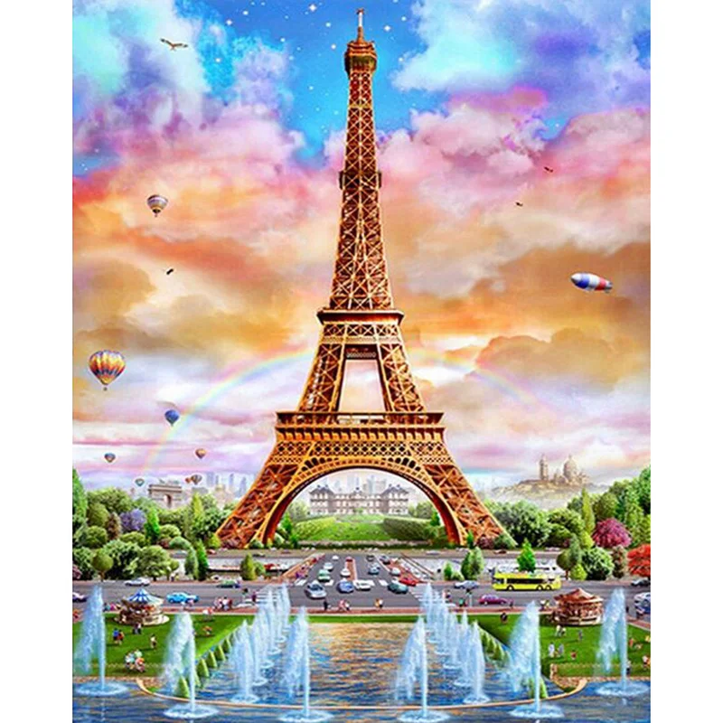 

Diamond cross stitch crystal square diamond sets "Tower & Fountain" diy diamond painting diamond embroidery KBL