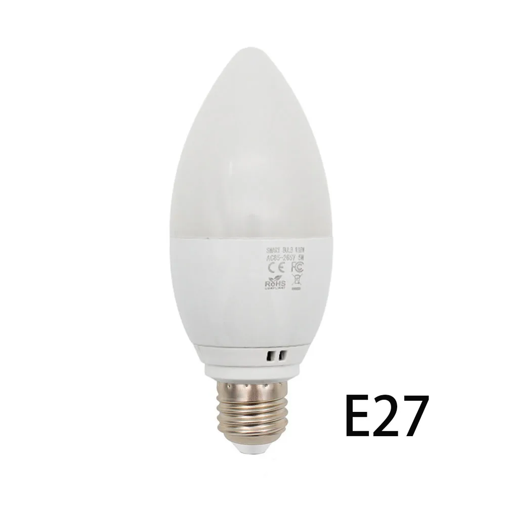 1/3 шт 9 Вт E27/E14 умный Wifi светодиодный светильник свеча RGBW с регулируемой яркостью беспроводной пульт дистанционного управления лампа работает с Alexa Google Home - Испускаемый цвет: E27 adpter