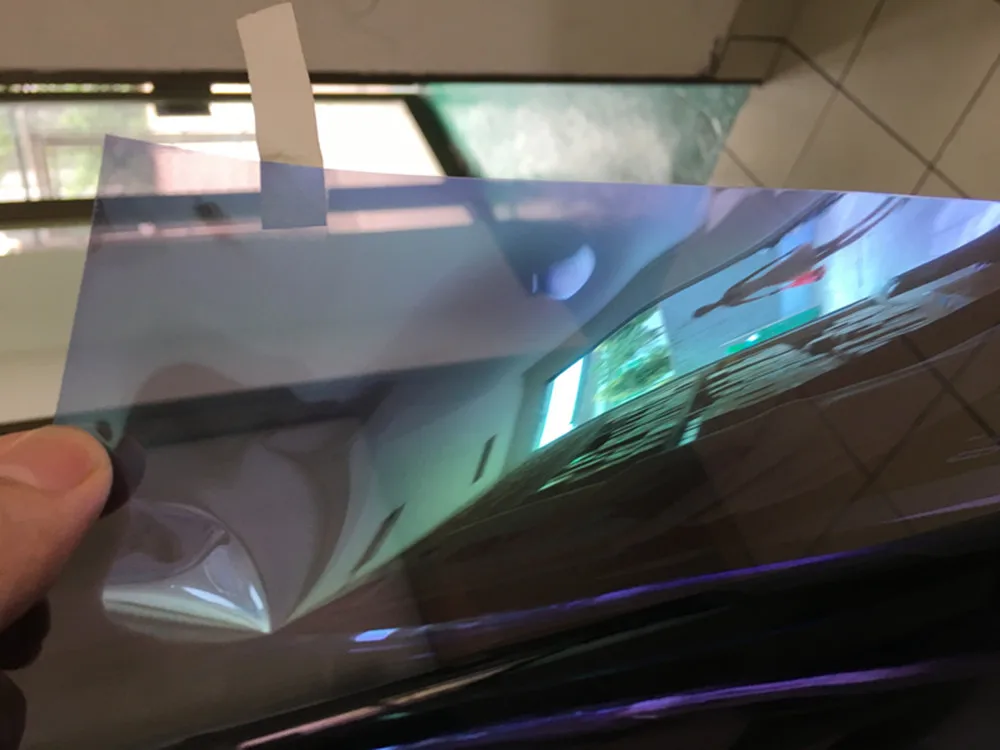 VLT15% УФ отторжение 99% Хамелеон оконный оттенок Высокое качество светильник Фиолетовый Синий ПЭТ Хамелеон Солнечный автомобильный оконный оттенок 90 см x 50 см