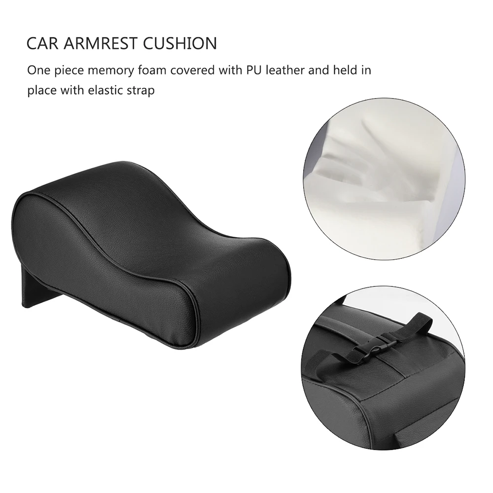 Автомобильный подлокотник из искусственной кожи, подушка из пены памяти, подлокотник для центральной консоли, подушка для рук с карманом