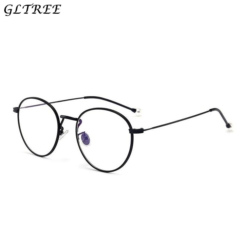 

ZXTREE 2018 Fashion Gold Round Clear Sunglasses Women Men Pearl Glasses Legs Sun Glasses Equipped Myopia Oculos Spectacles Z139
