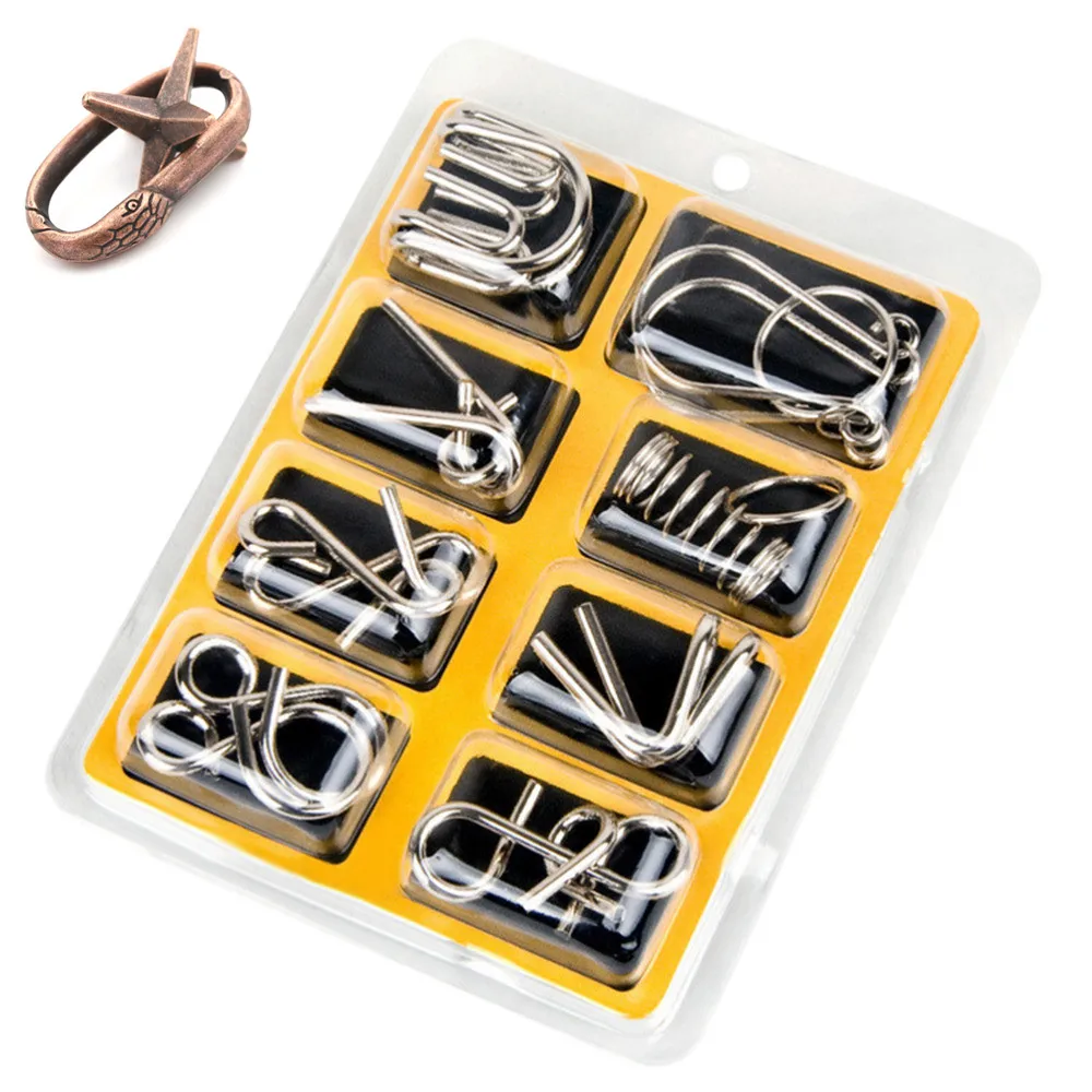 Montessori Puzzle Wire IQ Mind Brain Teaser Puzzles for Children Adults Anti-Stress Reliever Toys Materials Metal Montessori Puzzle Wire IQ Mind Brain Teaser Puzzles for Children Adults Anti-Stress Reliever Toys Materials Metal