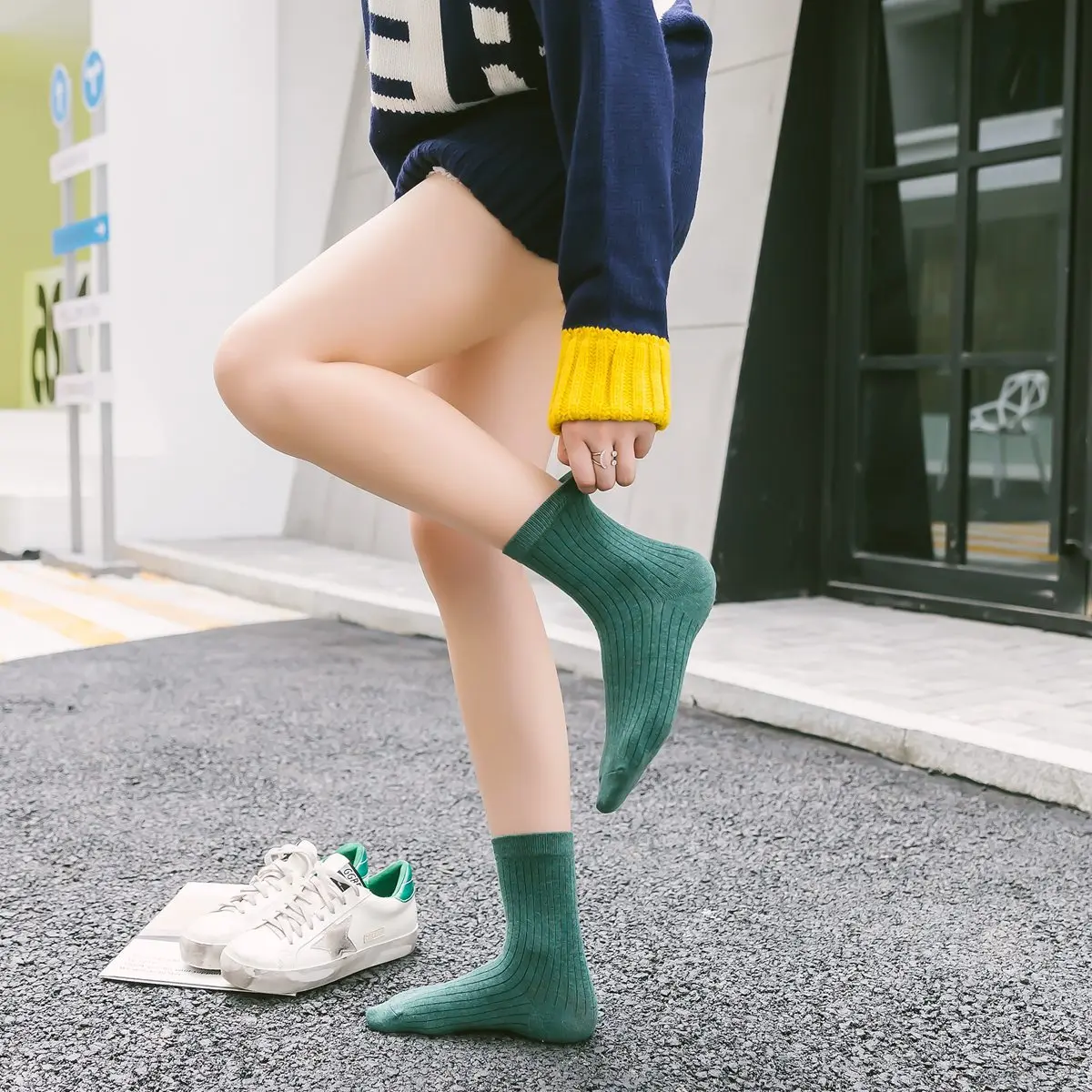 10 Цвета Новая мода сезон: весна–лето Для женщин Повседневное женские хлопковые носки одноцветное Цвет простой носок для девочек Harajuku