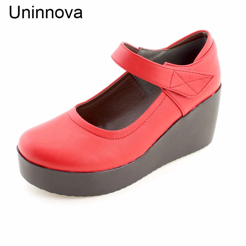Women's Wedge Heels Classic Platform Mary Janes Shallow Lady Court