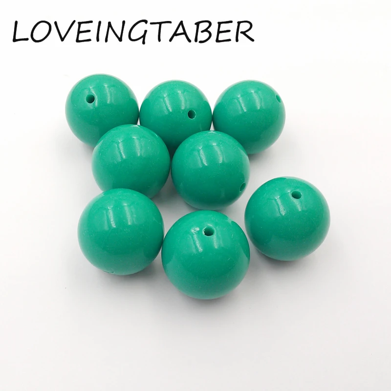 

Newest Color 20mm 105pcs/lot Blue Green Chunky Gumball Bubblegum Acrylic Solid Beads For Kids Necklace Making