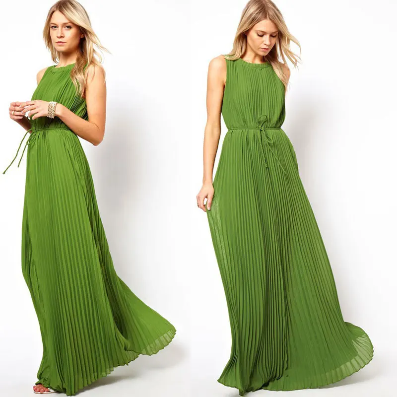  2016 Maxi Sun Dresses Chiffon Solid O Neck Tank Floor Length Long Dress Womens Sexy Party Night Club Dress Vestidos De Fiesta 