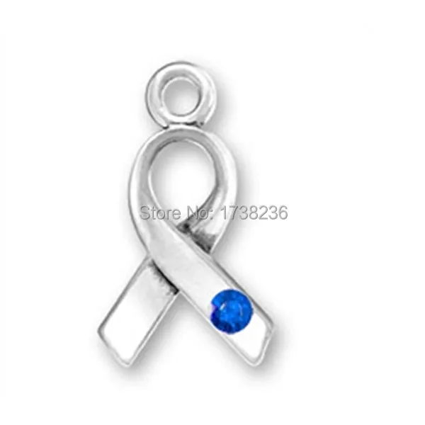 C100761 Raise awareness for colon and prostate cancer Ribbon with Blue Crystal 10.20mm.jpg