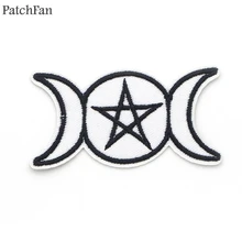 A0257 Patchfan Triple Moon Goddess Embroidered Patch for T-shirt Sweater thermal transfer paper iron on Patches for clothing