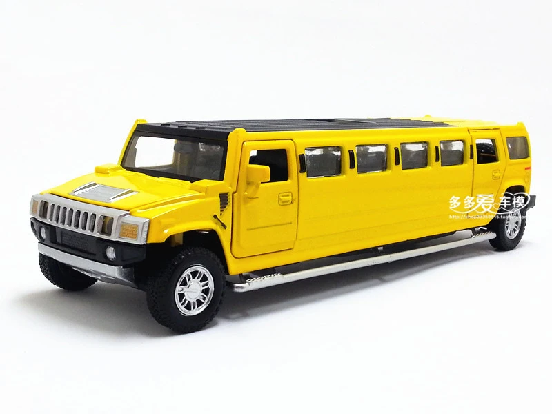 1:32 Масштаб Hummer Limousine роскошный сплав Металл литье под давлением модель автомобиля вытяните назад игрушки со звуком светильник коллекция автомобилей подарки - Цвет: Цвет: желтый