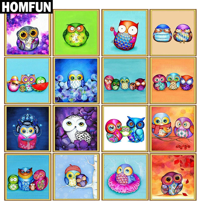 New-Cute-Cartoon-Owl-3D-Diy-Diamond-Painting-Full-Square-Drill-Resin-Diamond-Embroidery-19-Style