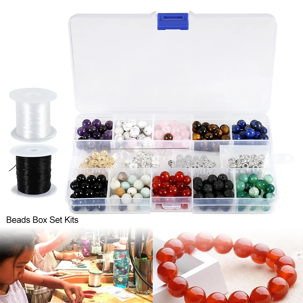 Natural Agate Stone DIY Beads Kit Set for Bracelet Necklace Jewelry