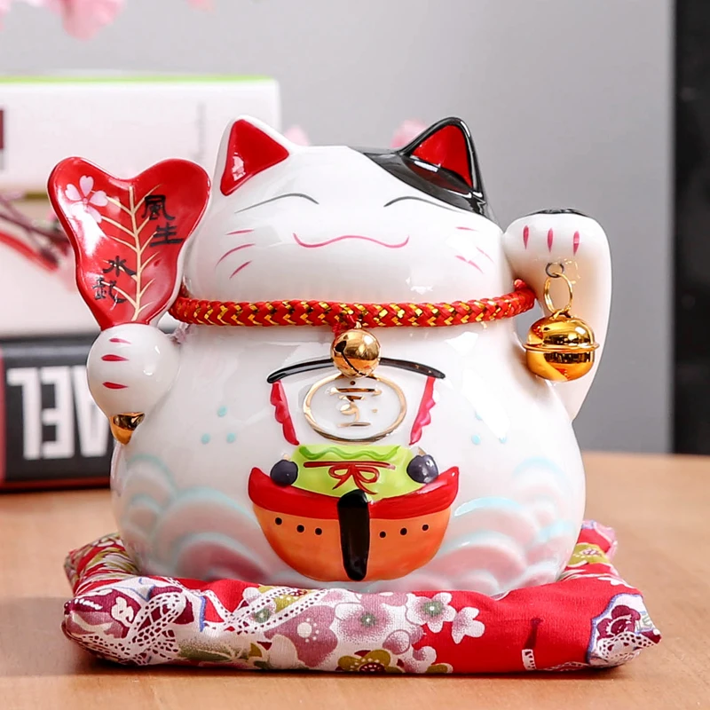 4 5 дюймов Манеки нэко \ Керамика Lucky Cat Копилка Home Decor Декор Фарфор Декоративные
