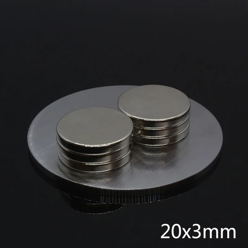 10 шт. 20x3 мм, неодимовый магнит 20*3 мм диск сильные редкоземельные магниты 20 мм x 3 мм NdFeB постоянный Круглый Мощный Магнитный Магнит