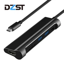 DZLST usb-хаб type C USB 3,1 адаптер SD/TF кард-ридер HDMI type-C PD зарядка USB 3,0 концентратор для MacBook huawei P20 Pro/Matebook