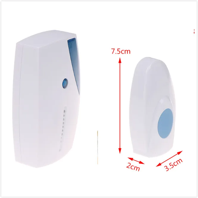 

Remote Control Wireless Door Bell Cordless Chime Ringer 70-110M Range Frequency 315 Hz Voltage 3V