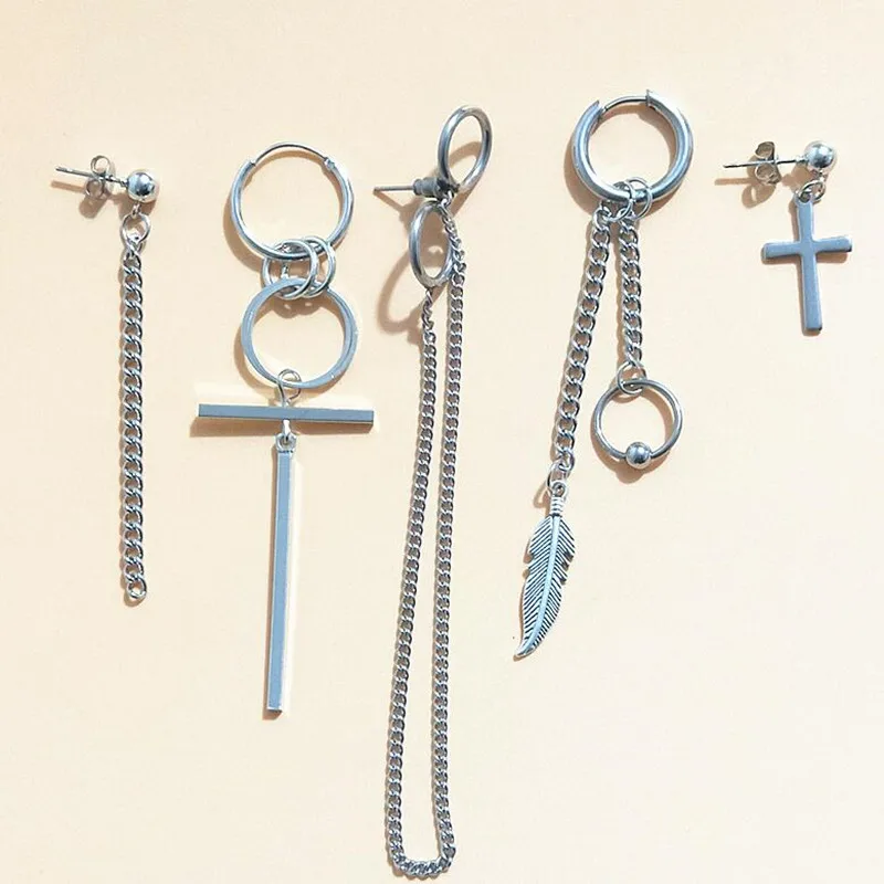 

5 pcs/set Boys Album JIMIN Stud Earrings Korean Fashion Jewelry Accessories For Mens And Womens Earring