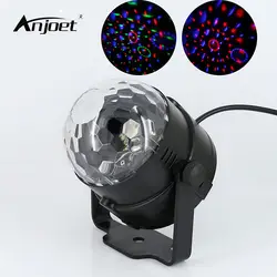 ANJOET 3 Вт мини RGB светодиодный хрустальный магический шар сценического освещения эффект лампа вечерние Дискотека DJ Light Show US/EU