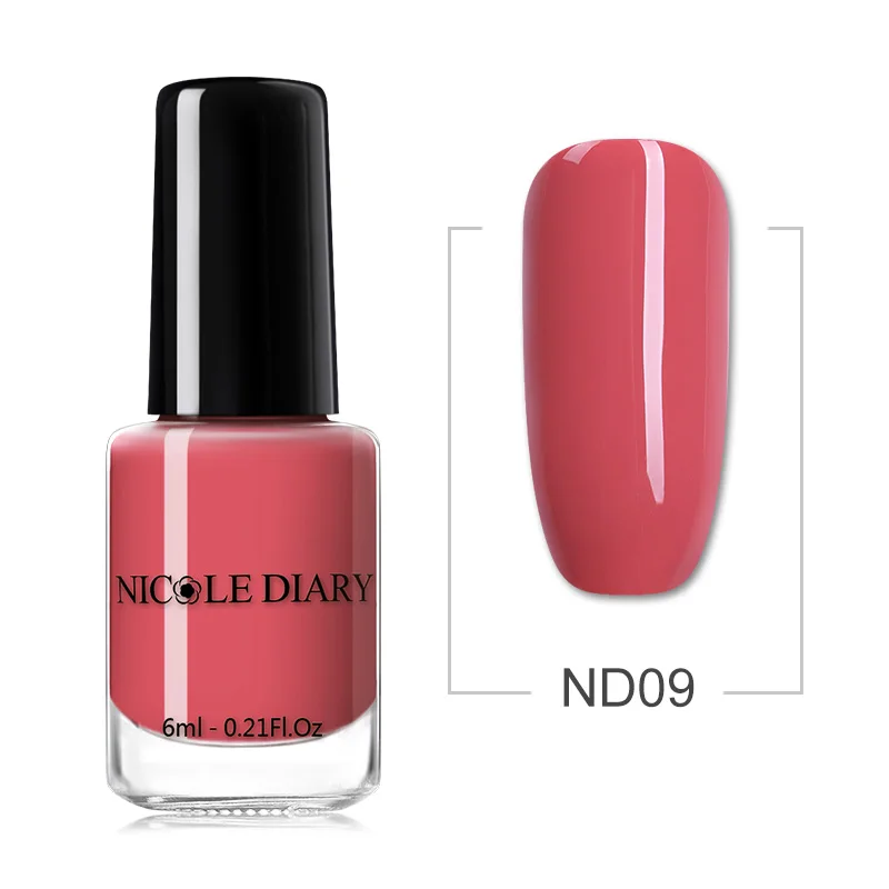 NICOLE DIARY 73 Colors Nail Polish Red Gray Glitter Pearl Nail Art Varnish Water-based Manicure Nail Art Lacquer 6ml - Цвет: Red ND09