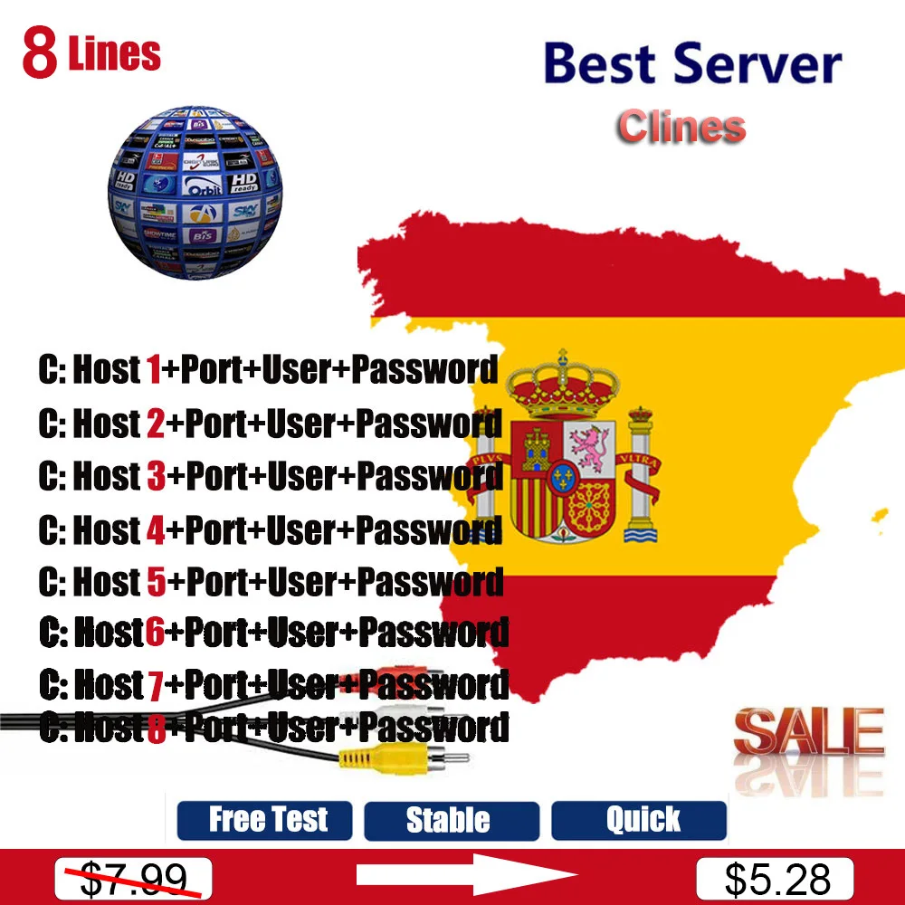 Satble 8 линия cccam espa для 1 года 2 года Европа Испания Португалия Польша HD ccam espa сервер для спутникового приема