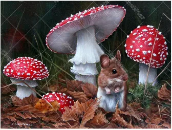 

Zhui Star Full round Drill 5D DIY Diamond Painting "mouse&mushroom" 5D diamond Embroidery Cross Stitch Rhinestone Mosaic Decor