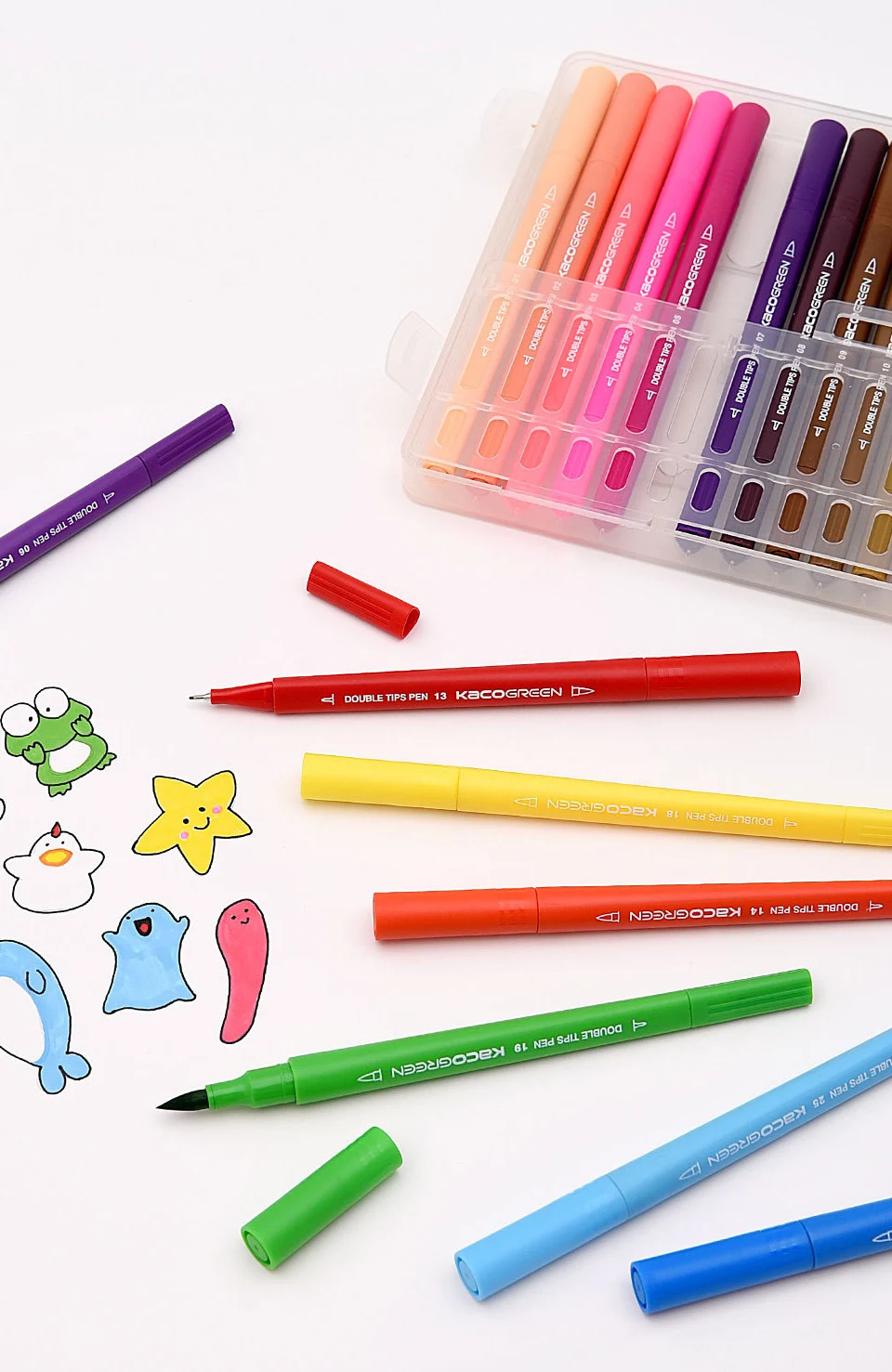 Xiaomi KACO 36 Colors Double Tip Watercolor Pens Painting Graffiti Art Markers Drawing Set Art Dual Brush Pen Non-toxic Safe (11)