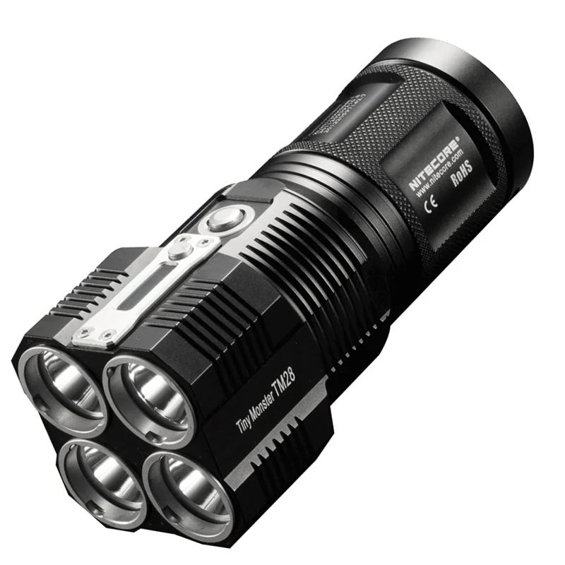 NITECORE TM28 4* CREE XHP35 HI 6000лм дальность луча 655 м светодиодный фонарик с зарядным устройством и 4 шт. 18650 3100 мАч литий-ионные аккумуляторы