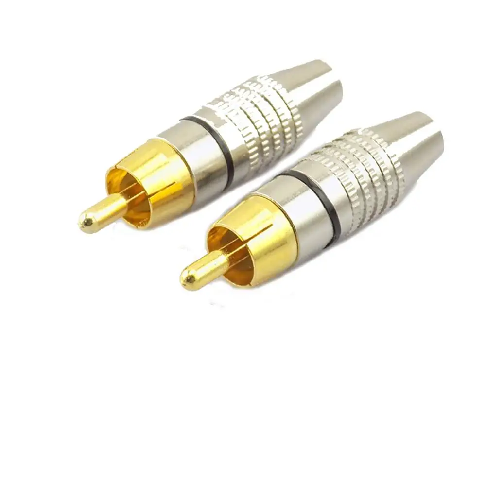 1/4/10pcs RCA pánský konektor ne pájecí kolíček adaptér pro audio lanko bovdenu kolíček video CCTV kamera solder-free vysoký kvantita