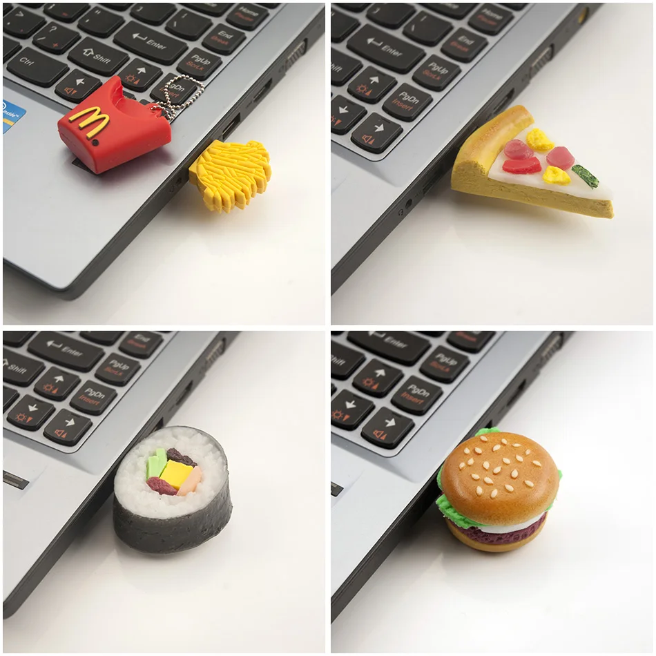 Usb флеш накопитель USB 2 0 128 ГБ 4 8 16 32 64 для картофеля фри пиццы суши гамбургера|64gb
