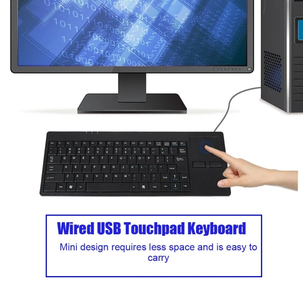 82 Ключи USB Проводная клавиатура с тачпадом и концентратор Порты разъёмы ультра