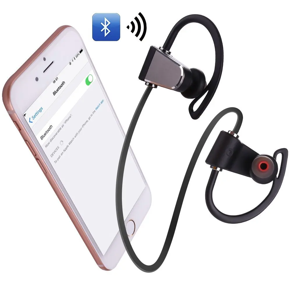 Bluetooth Headphones Noise Cancelling Wireless Earphones IPX7 Waterproof Sports Earbuds with HD Stereo Sound for mobile phhone