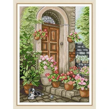 Everlasting love The porch of summer flowers Chinese cross stitch kits Ecological cotton stamped printed 14 11CT DIY decorations dorothea hamm carolin wubbels moments of love flowers and decorations