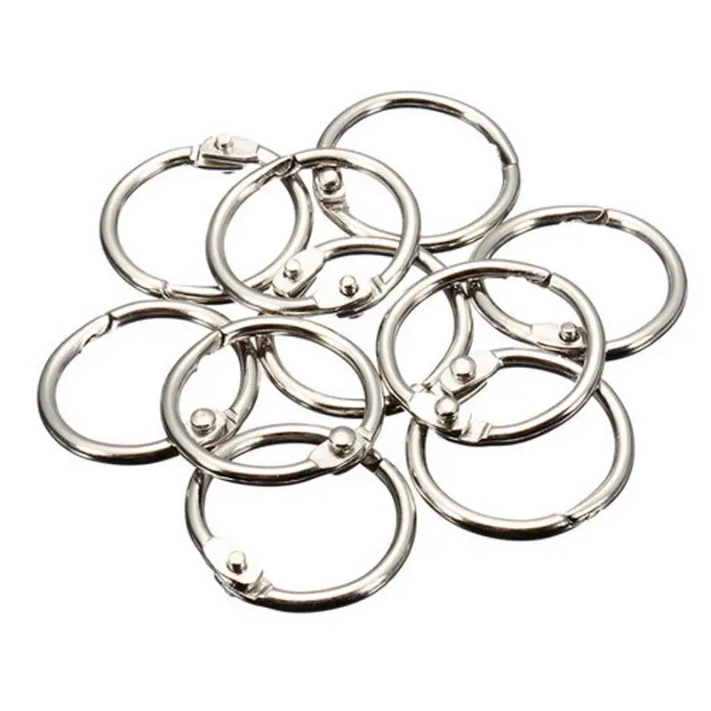 romotion Price 6pcs Metal Loose Leaf Book Binder Hinged Rings Keychain Album Scrapbook Craft
