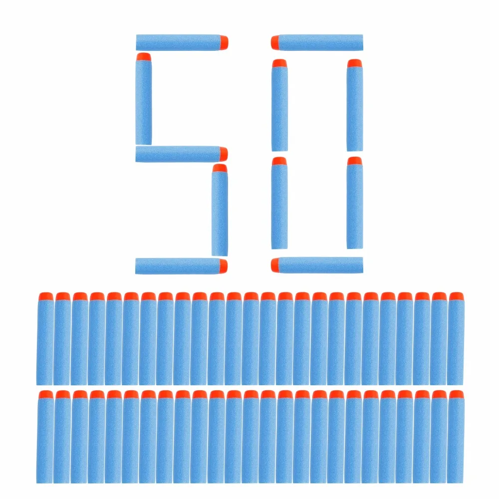 50 шт. для Nerf пули мягкие полые отверстия головы 7,2 см Запасной комплект для Дартс Игрушечный Пистолет пули для Nerf комплект бластеров Рождественский подарок для детей