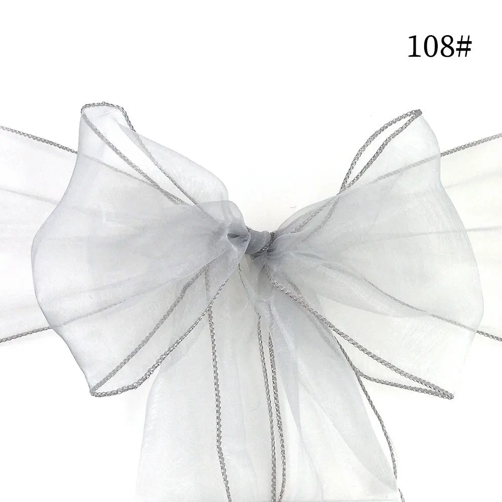 18X275 cm Mados išpardavimas organzos kėdžių varčios, lanksčios dangtelio apdangalai, tiulis, skirtos vestuvėms ir vakarėliams, kalėdiniam dekoravimui