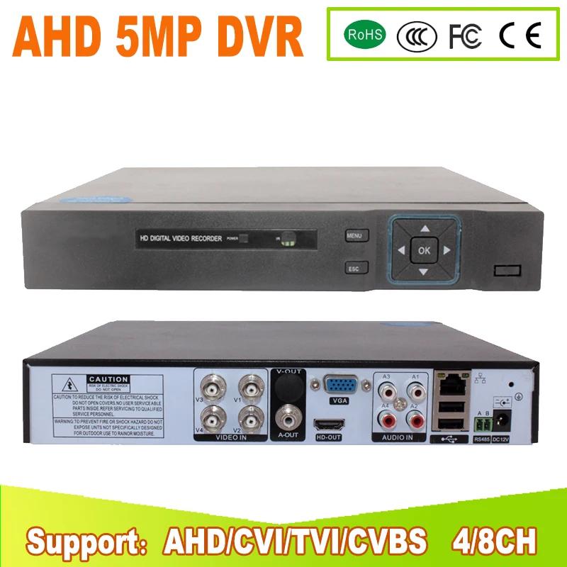 

Hi3531A 5MP 4CH 8 Channel 2*SATA WIFI Coaxial Hybrid 6 in 1 NVR TVI CVI AHD CCTV DVR Surveillance Video Recorder Free Shipping