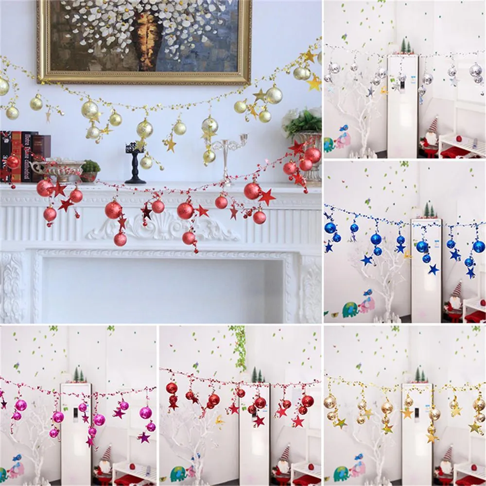 2018 New 2M Christmas Ball Bell String For Xmas DIY Decoration 