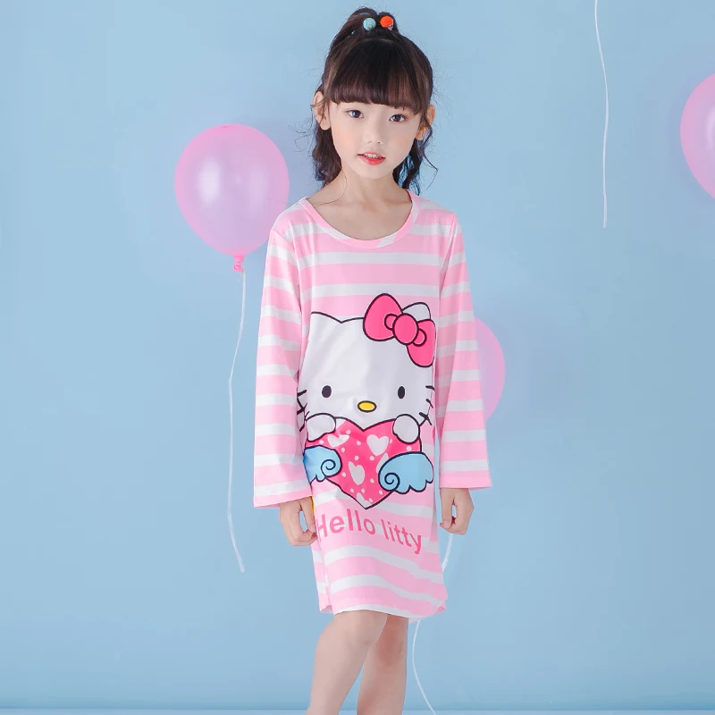 

Big Girl Nightdress Hot Sale New Spring Autumn Fashion Princess Cartoon Long Sleeve Kids SleepDress Cotton Children Nightgowns 7