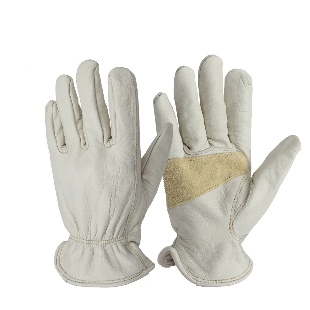 Cowhide layer gloves protective wear-resistant anti-skid mechanical industrial gloves labor insurance gloves for woman and man