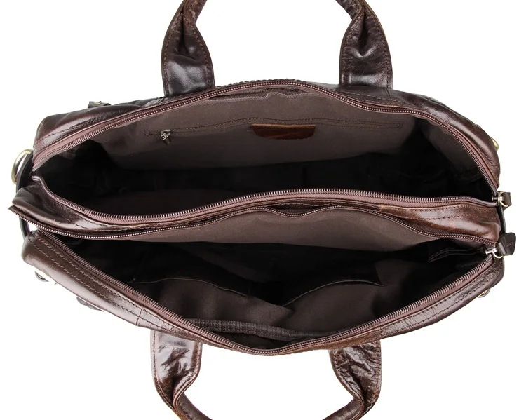 JMD Высокое качество Винтажный портфель из натуральной кожи Мужская многофункциональная сумка для ноутбука шоколадная дорожная сумка 7026Q-1