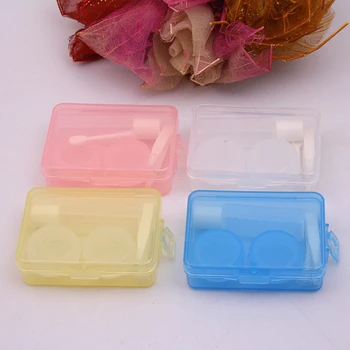 

Contact Lens Box Case Eyes Care Travel Storage Transparent Simple Container Gift Square Type Contact Lens Case