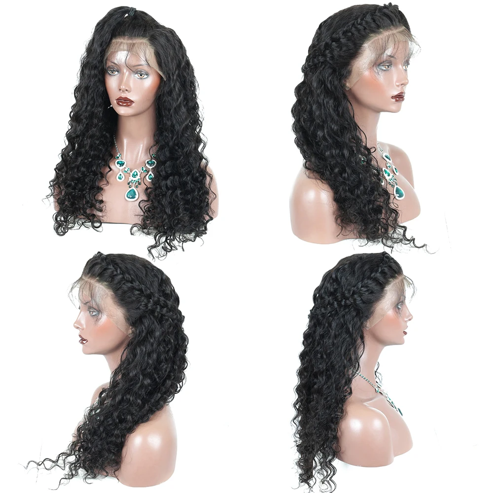 Свободная волна 13x6 Синтетические волосы на кружеве парик 250 высокой плотности Синтетические волосы на кружеве человеческих волос парики