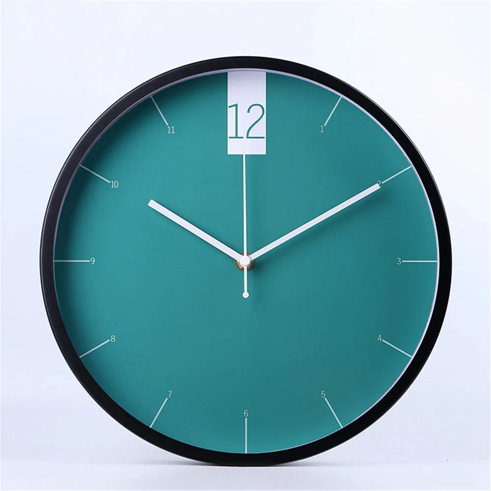 

Silently Quartz Mute Needle Wall Clock For Decor Minimalist Green Wall Clocks New Vogue Exquisite Artistic Round Watches