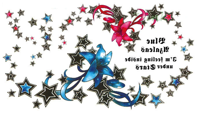 154 Tatouage Temporaire Imperméable Autocollant Fleur étoiles Sur La Taille Poitrine Dos Grande Taille Femmes Transfert Deau Faux Tatto In