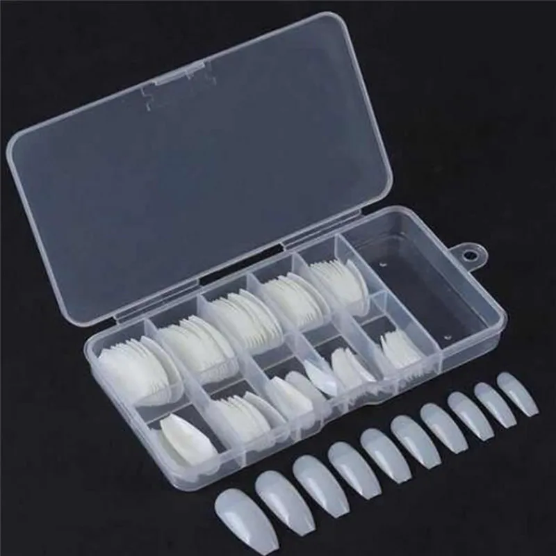 

100pcs + Box Ballerina Coffin Nail Tips Artificial False Fake Nails DIY Salon Nail Art Beauty Decoration