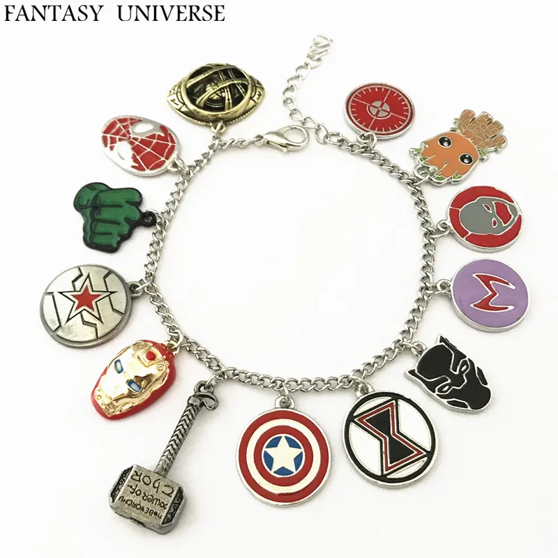 

FANTASY UNIVERSE Freeshipping 1pcs a lot The Avengers charm bracelet AKSSMK01
