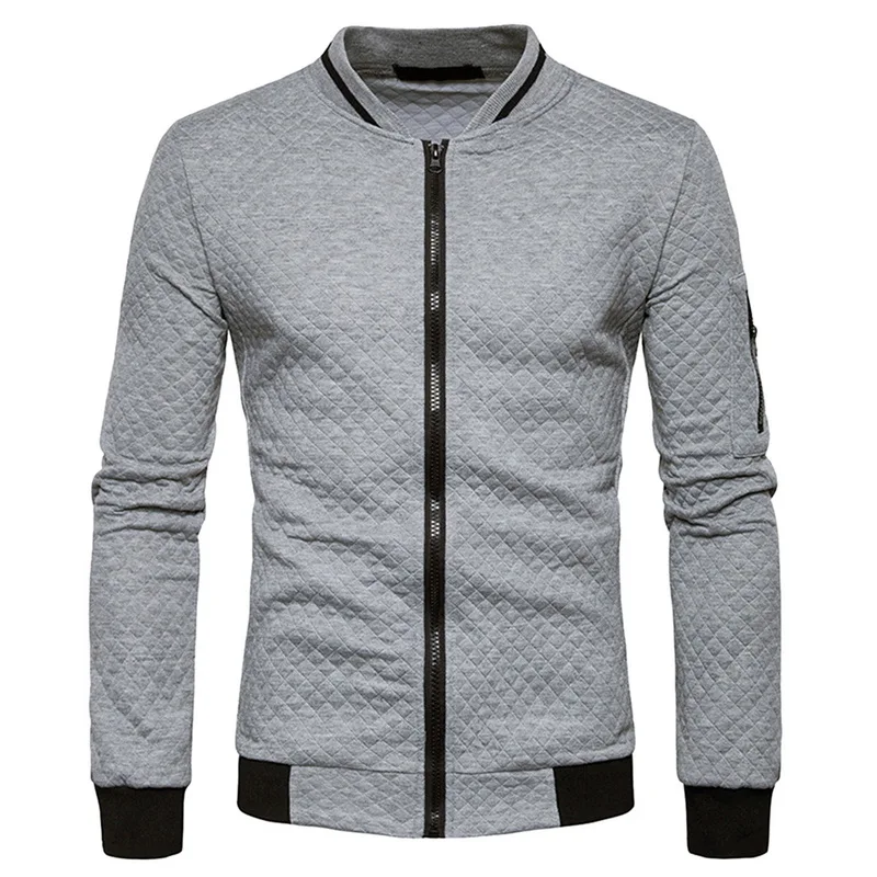 Мужская куртка Veste Homme Bomber Fit Argyle на молнии Повседневная куртка Осенняя новая трендовая белая модная мужская куртка одежда