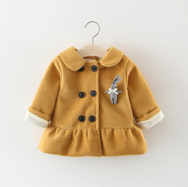 BibiCola baby girls coats autumn cotton warm thicken long sleeve