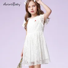 Vestido de encaje Floral Vintage para niñas, vestido elegante Formal de comunión para niños