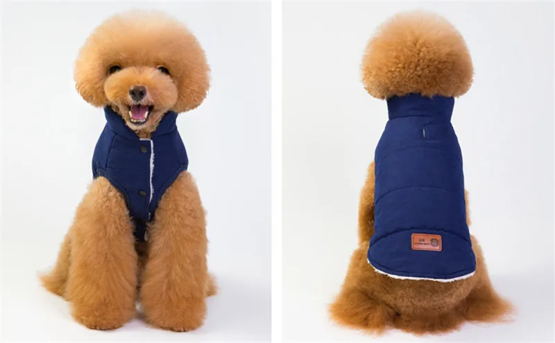 Новая одежда для собак, однотонный зимний теплый толстый жилет для собак, куртка для чихуахуа, мопса, парки для средних и мелких собак 10A